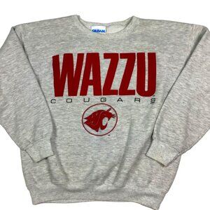 Vintage 90s Washington State Cougars Crewneck Sweatshirt WAZZU Cougars Shirt Tee
